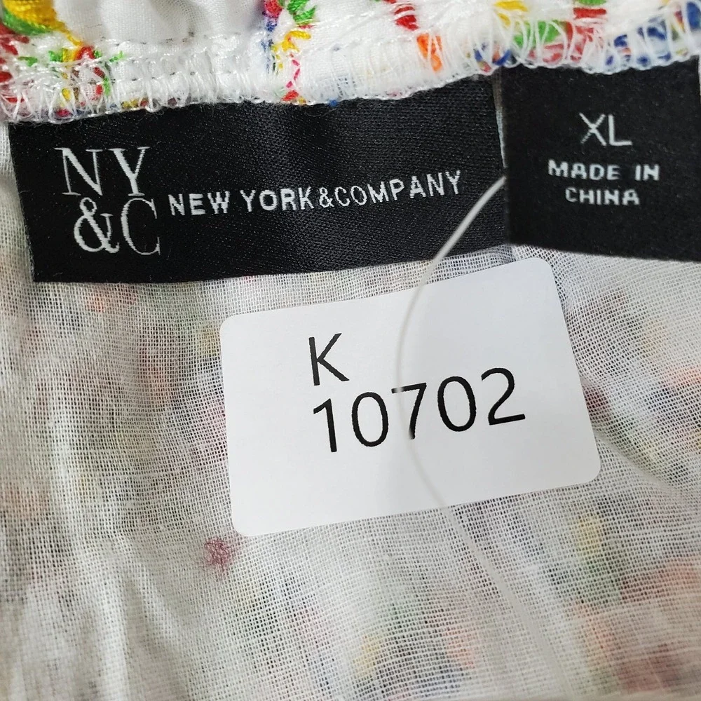 New York & Company Women Dress XL White Embroidered Eyelet Off The Shoulder NWT - Picture 8 of 10